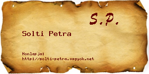 Solti Petra névjegykártya